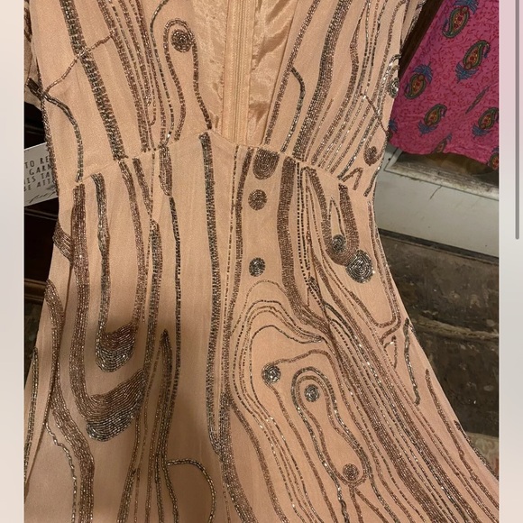 Free People Stone River Beaded Romper in Pink Champagne Size 2 - Picture 6 of 7